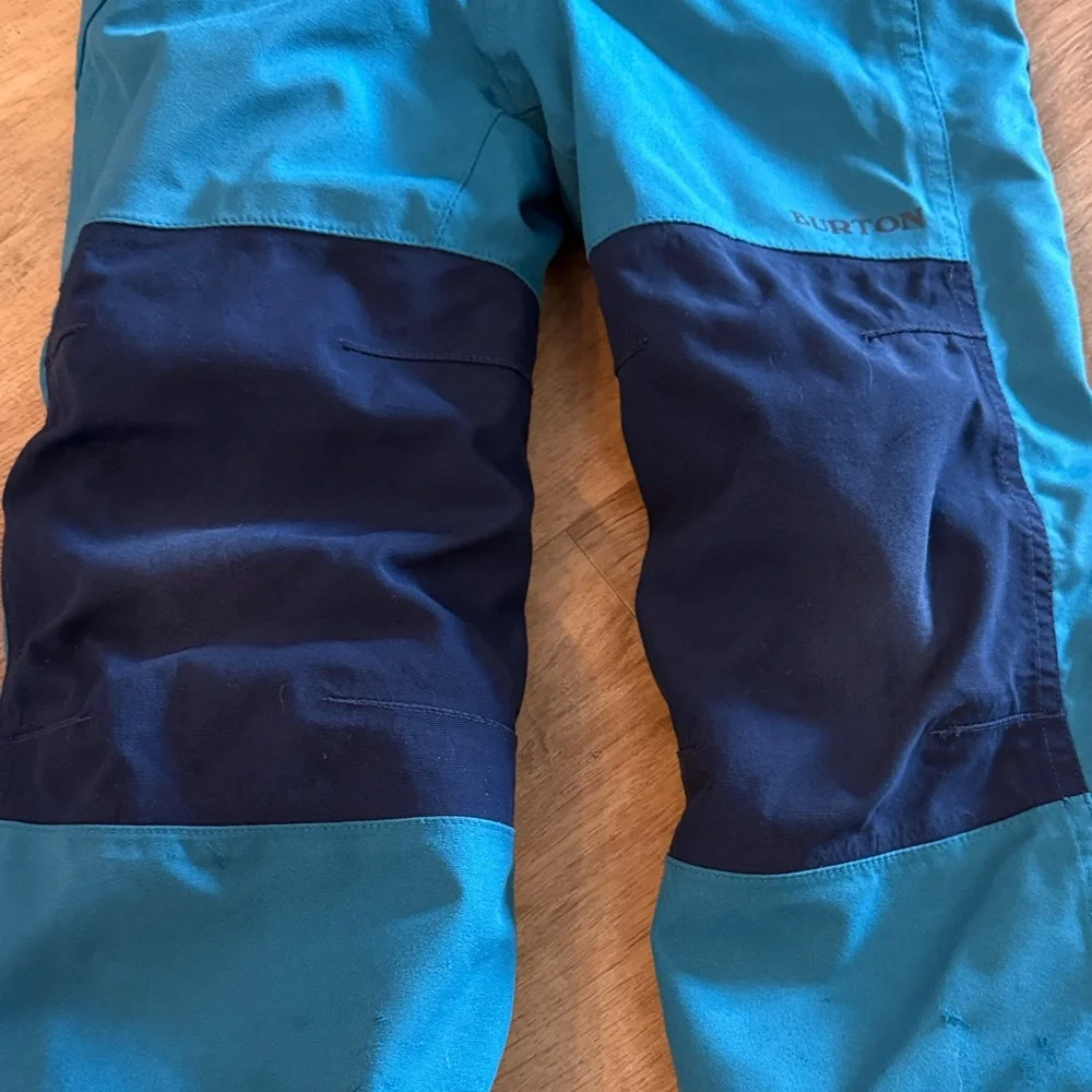 Burton Teal and Navy Kids snow pants bibs - Picture 2 of 5